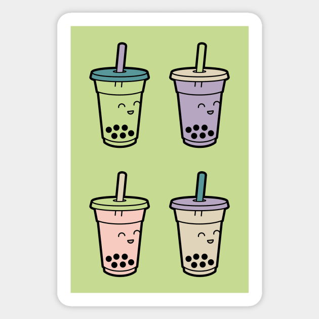 Cute Kawaii Bubble Tea - 4 Flavors Sticker by BobaTeaMe